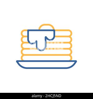 Pancake vector flat icon. Fast food sign. Graph symbol for cooking web site and apps design, logo, app, UI Stock Vector