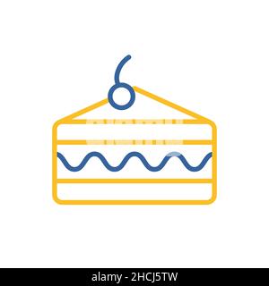 Piece of cake vector flat icon. Fast food sign. Graph symbol for cooking web site and apps design, logo, app, UI Stock Vector
