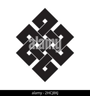 Endless knot - black vector symbol Stock Vector