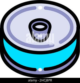 Canned food vector simple icon. Tin can flat icon for web design isolated on white background Stock Vector