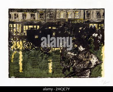 Some Aspects of Life in Paris, 11: A Street on a Rainy Evening (1898) print in high resolution by Pierre Bonnard. Stock Photo