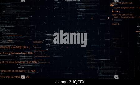 Concept of twenty first century, age of information technologies. Big data and internet cyber attack, abstract programming code. Stock Photo