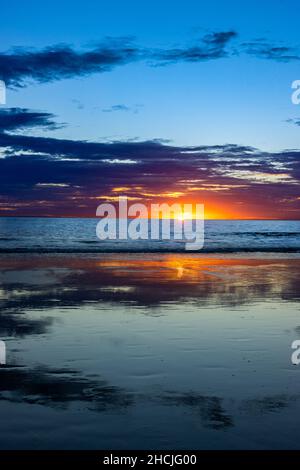 Vertical shot of San Clemente beautiful seashore at dusk Stock Photo