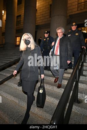 Defense attorneys Laura Menninger and Jeffrey Pagliuca, arriving at the