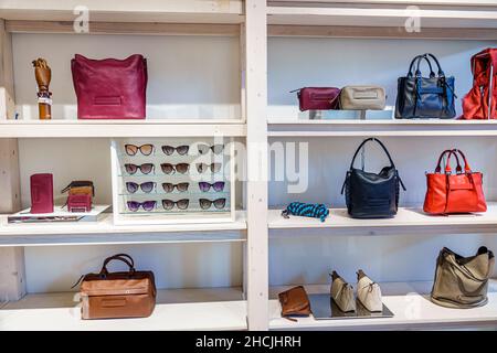 Orlando Florida Orlando Vineland Premium Outlets outlet factory store fashion mall shopping Longchamp inside interior display sale shelf shelves handb Stock Photo Alamy