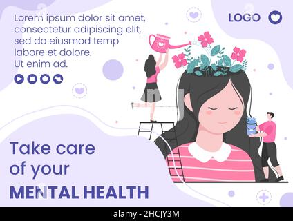 Mental illness brochure template. Flyer, booklet, leaflet print, cover ...