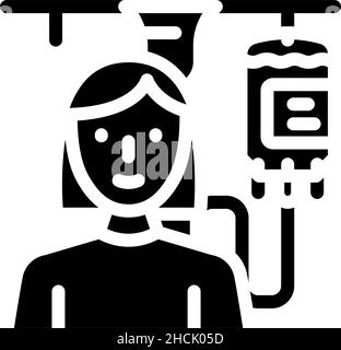 blood transfusion nurse glyph icon vector illustration Stock Vector