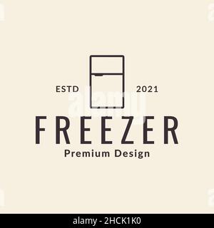 hipster refrigerator line logo design vector graphic symbol icon sign illustration creative idea Stock Vector