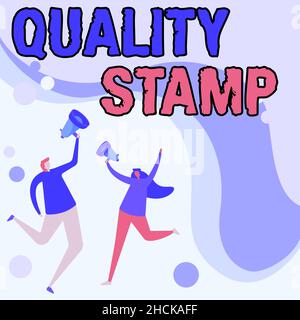 Text caption presenting Quality Stamp. Business showcase Seal of ...