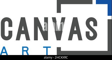 Flat letter mark CANVAS ART display logo design Stock Vector