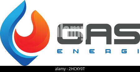 Modern colorful FIRE ENERGY power logo design Stock Vector