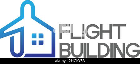 Minimalist design FLIGHT BUILDING home logo design Stock Vector
