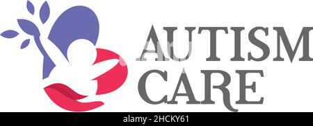 Modern Colorful AUTISM CARE People logo design Stock Vector