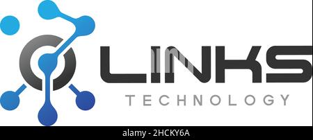 Modern simple design LINKS TECHNOLOGY logo design Stock Vector