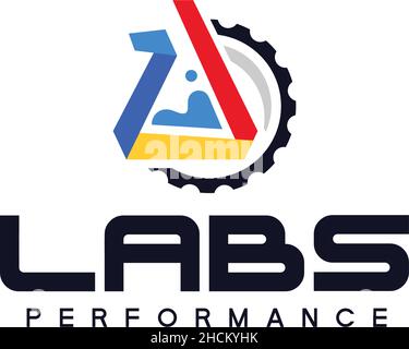 Modern colorful LABS performance wave logo design Stock Vector