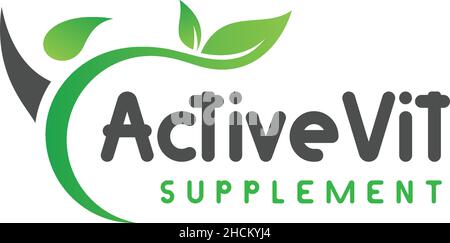 Simple design ACTIVE VIT SUPPLEMENT logo design Stock Vector