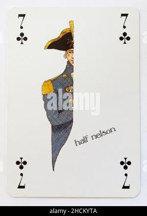 'Half Nelson' Peculiar Playing Card by Artist Simon Drew Stock Photo