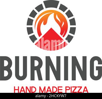Modern colorful BURNING fire triangle logo design Stock Vector