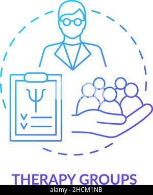 Therapy groups blue gradient concept icon Stock Vector