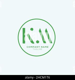 Creative modern KM Letter Business Logo Design Alphabet Icon Vector Symbol. Creative elegant letter KM logo template. Stock Vector