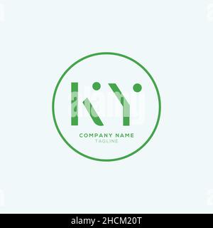 Creative modern KY Letter Business Logo Design Alphabet Icon Vector Symbol. Creative elegant letter KY logo template. Stock Vector