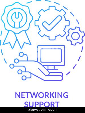 Networking support blue gradient concept icon Stock Vector