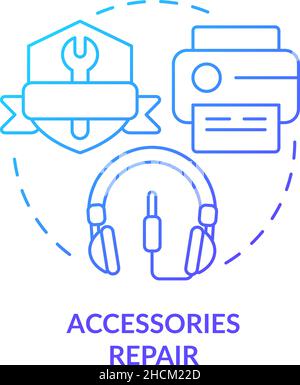 Accessories repair blue gradient concept icon Stock Vector