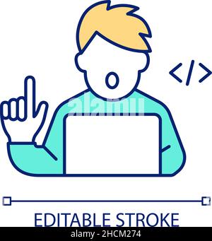 Front end developer RGB color icon Stock Vector