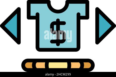Webshop icon. Outline webshop vector icon color flat isolated Stock Vector