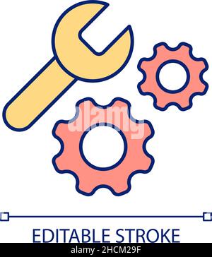 System engineer work RGB color icon Stock Vector