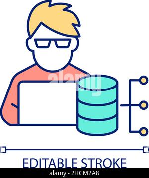 Database administrator RGB color icon Stock Vector