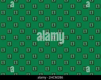 Pixel 8 bit gaming silicon chip background -seamless high res pattern Stock Photo