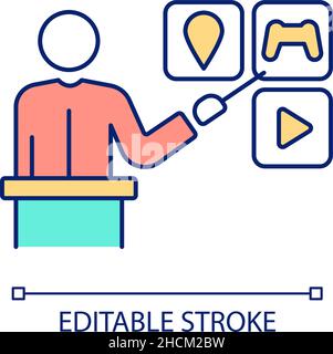 Teaching appplication development RGB color icon Stock Vector