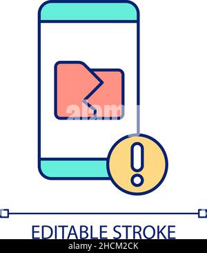 Mobile error control RGB color icon Stock Vector