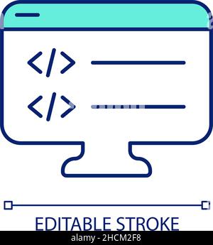 Writing script for website RGB color icon Stock Vector