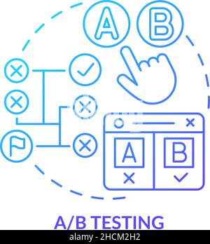 AB testing blue gradient concept icon Stock Vector