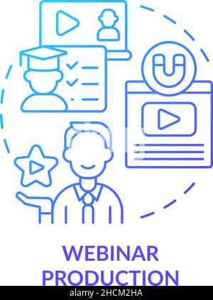 Webinar production blue gradient concept icon Stock Vector
