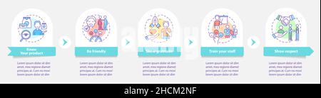 Customer service round infographic template Stock Vector