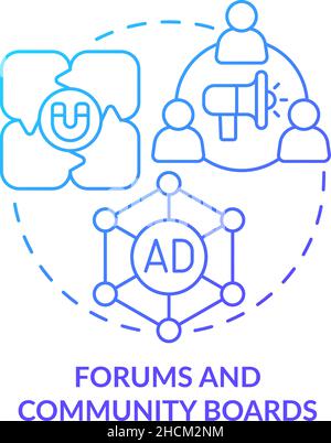 Forums and community boards blue gradient concept icon Stock Vector