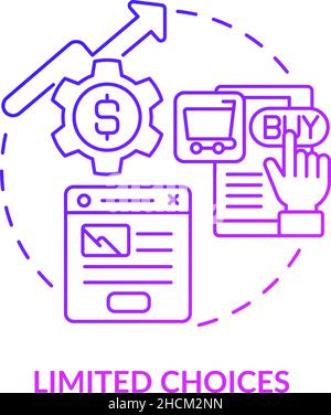 Limited choices purple gradient concept icon Stock Vector