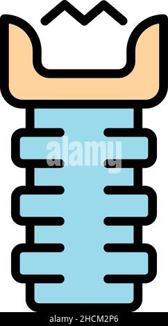 Taser electroshock icon. Outline taser electroshock vector icon color flat isolated Stock Vector