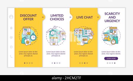 Landing page strategies yellow onboarding template Stock Vector