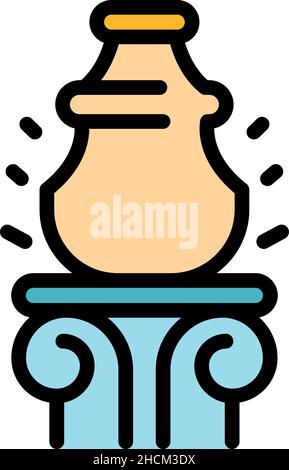 Museum pot icon. Outline museum pot vector icon color flat isolated Stock Vector