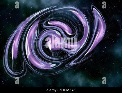 Computer abstract background with iridescent multi-color structure, liquid ripples, metallic reflection, esoteric aura spectrum. For creative projects Stock Photo