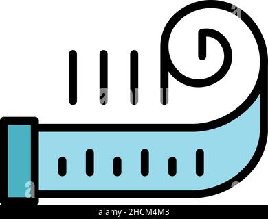 Healthy measurement tape icon. Outline healthy measurement tape vector icon color flat isolated Stock Vector