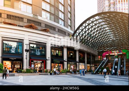 Shanghai, China - September 2019: HKRI Taikoo Hui Mall, a modern retail mall by Swire Properties on Nanjing Road (West), Shanghai, China Stock Photo