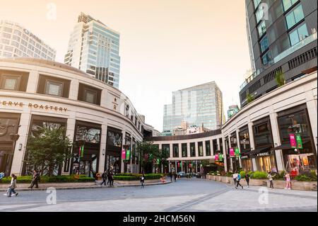 Shanghai, China - September 2019: HKRI Taikoo Hui Mall, a modern retail mall by Swire Properties on Nanjing Road (West), Shanghai, China Stock Photo