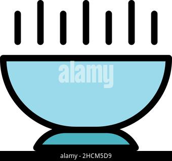 Healthy breakfast icon. Outline healthy breakfast vector icon color flat isolated Stock Vector