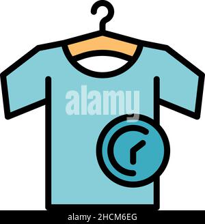Repair time cloth icon. Outline repair time cloth vector icon color flat isolated Stock Vector