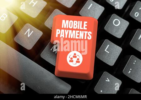 Inspiration showing sign Mobile Payments. Word Written on financial transaction processed through a smartphone Connecting With Online Friends, Making Stock Photo